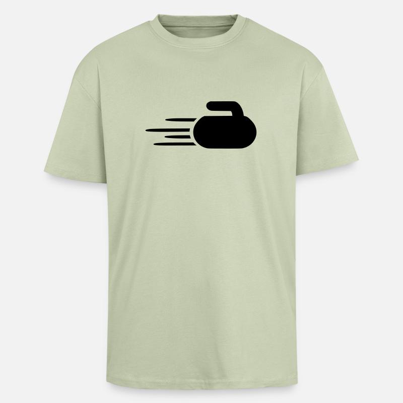 Curling - Oversized Heavyweight Unisex T-Shirt - Leichtes Salbeigrün 