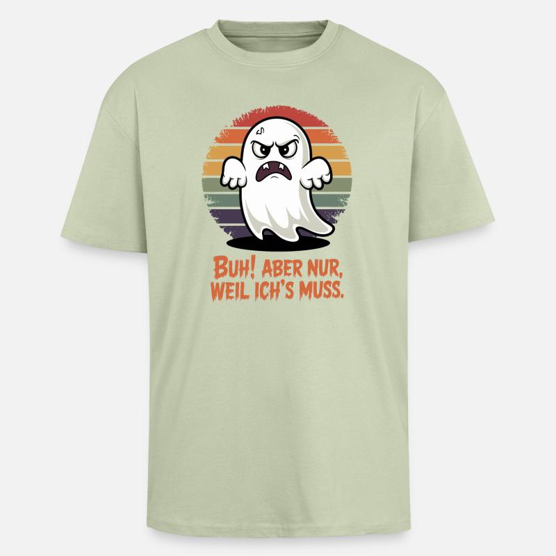 Zorniger Geist im Retro Regenbogen - Oversized Heavyweight Unisex T-Shirt - Leichtes Salbeigrün
