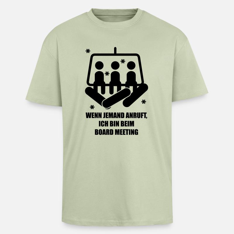 snowboard - T-shirt unisexe oversize épais - vert sauge léger 