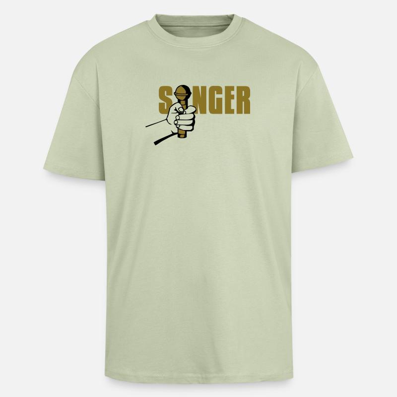 singer - Oversized Heavyweight Unisex T-Shirt - Leichtes Salbeigrün 