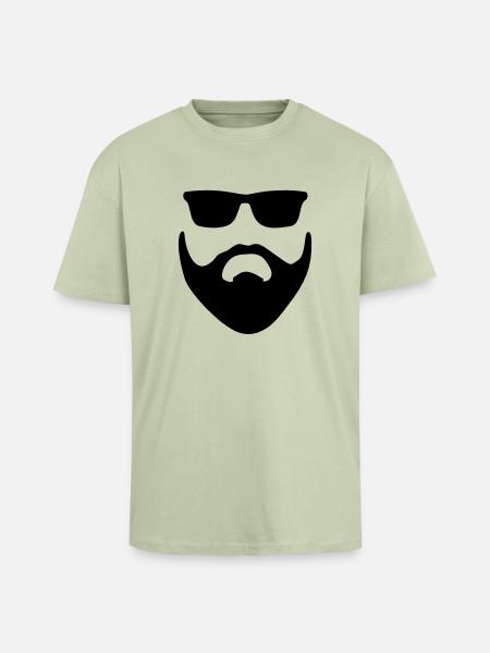 Bart Gesicht Vektor - Oversized Heavyweight Unisex T-Shirt - Leichtes Salbeigrün