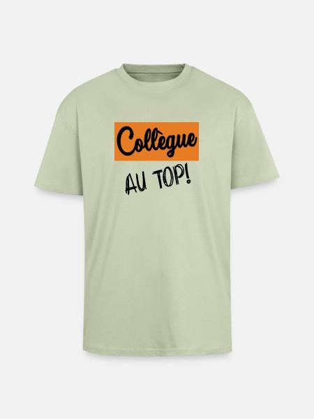 RETRAITE. COLLEGUE - T-shirt unisexe oversize épais - vert sauge léger 