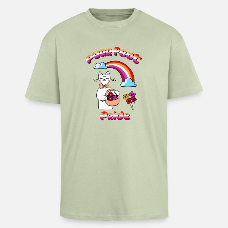 Fierté parfaite - T-shirt unisexe oversize épais - vert sauge léger