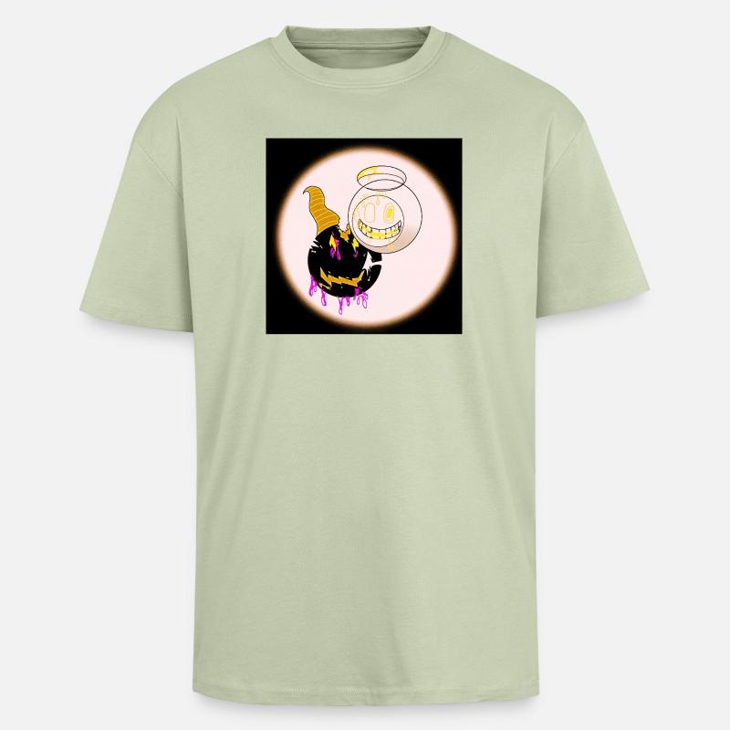 Conception d’Anges et Diables - T-shirt unisexe oversize épais - vert sauge léger 