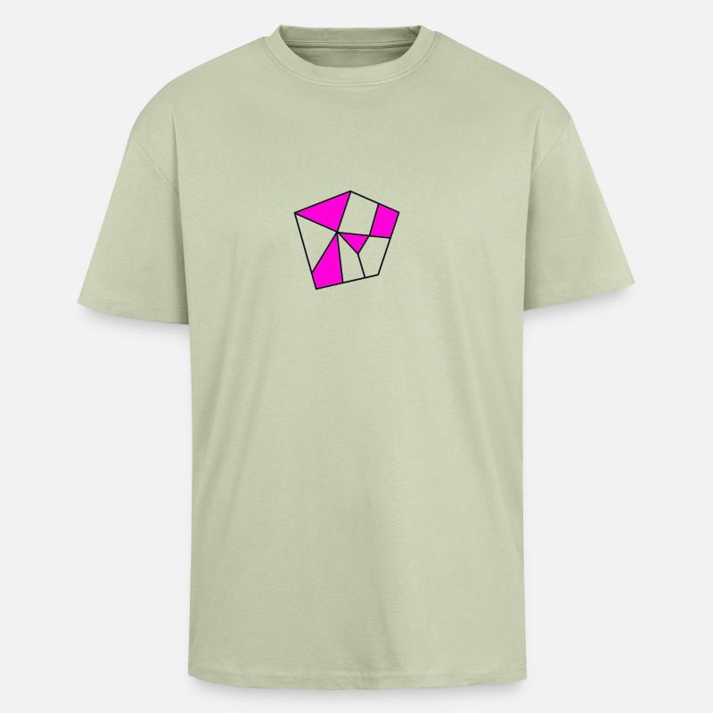 Cooles Fünfeck. Geschenck Idee - Oversized Heavyweight Unisex T-Shirt - Leichtes Salbeigrün 