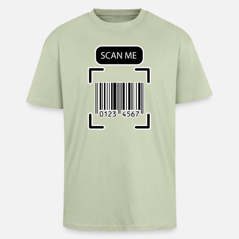 SCAN ME Barcode Lustiges Design - Oversized Heavyweight Unisex T-Shirt - Leichtes Salbeigrün 