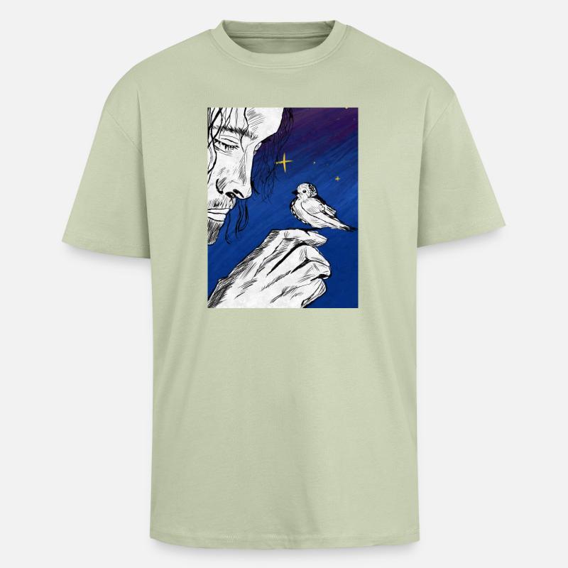 Nummer eins unter dem Mond - Oversized Heavyweight Unisex T-Shirt - Leichtes Salbeigrün 
