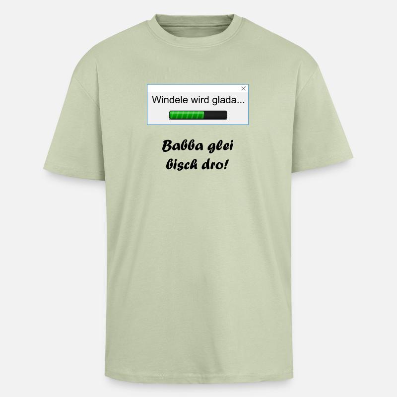 Couche devient glada ... - T-shirt unisexe oversize épais - vert sauge léger 