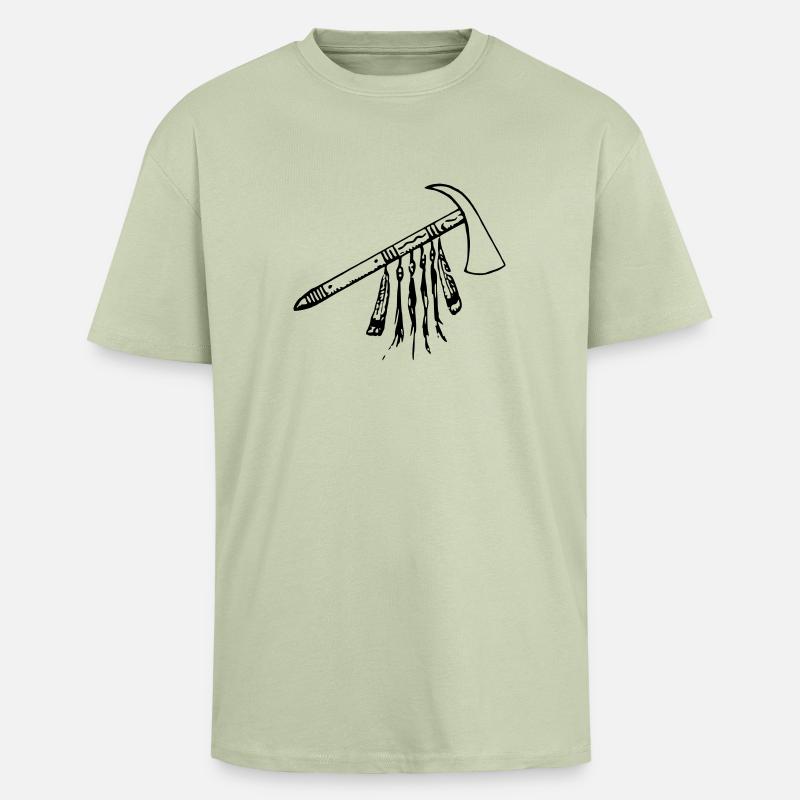 Tomahawk - Oversized Heavyweight Unisex T-Shirt - Leichtes Salbeigrün 