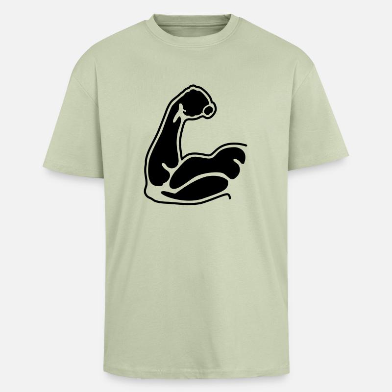 muscles - Unisex Oversized Heavyweight T-shirt - soft salvia 