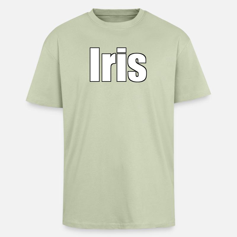 Iris - T-shirt unisexe oversize épais - vert sauge léger 