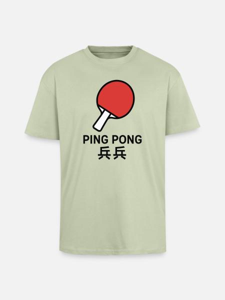 Ping-Pong Racket - Table Tennis - Unisex Oversized Heavyweight T-shirt - soft salvia