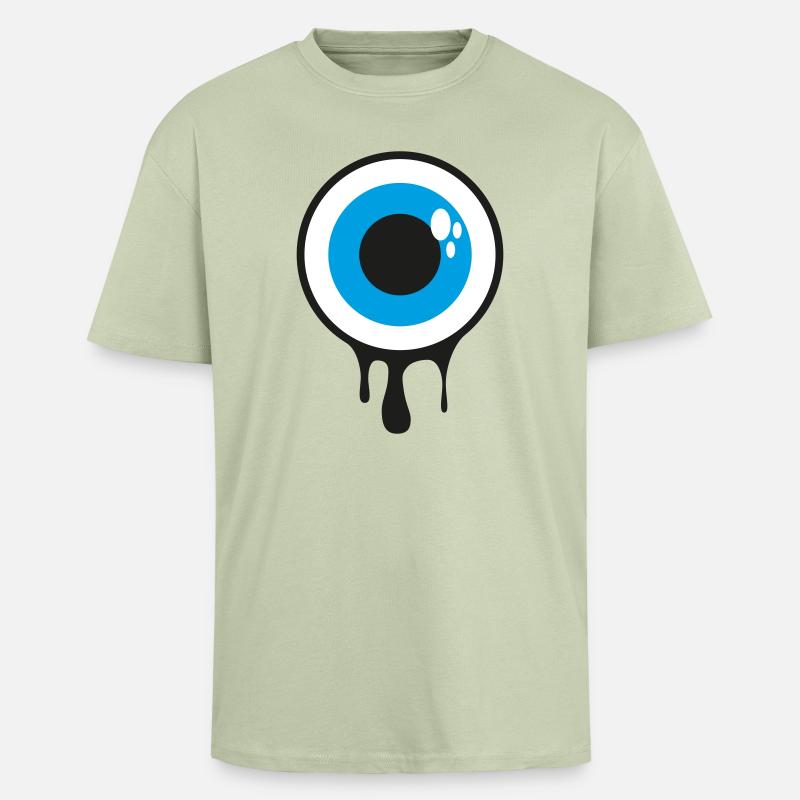 Dripping Eye - Oversized Heavyweight Unisex T-Shirt - Leichtes Salbeigrün 