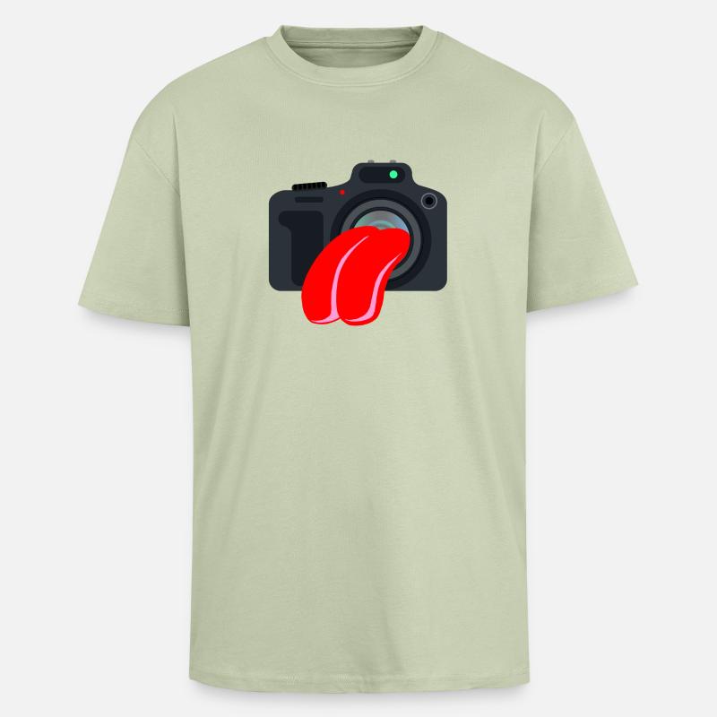 Extasy Camera - T-shirt unisexe oversize épais - vert sauge léger 