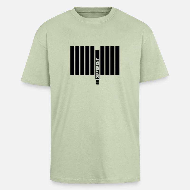 Be Different - T-shirt unisexe oversize épais - vert sauge léger 