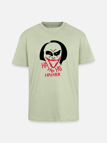Joker - Lache - Oversized Heavyweight Unisex T-Shirt - Leichtes Salbeigrün 
