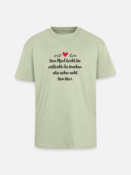 Pferd - Oversized Heavyweight Unisex T-Shirt - Leichtes Salbeigrün