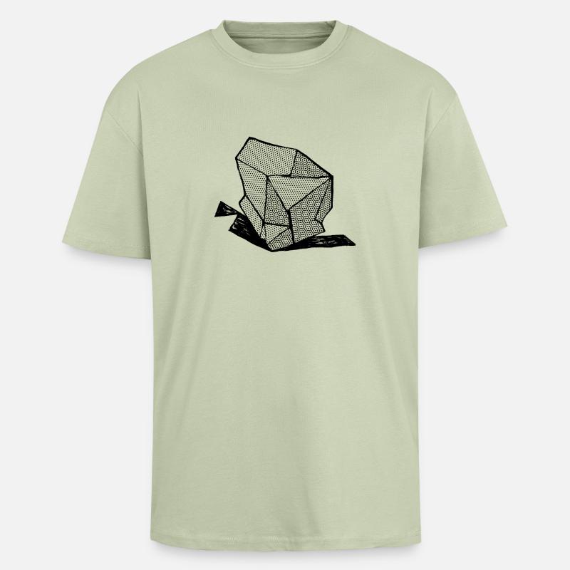 ROCK Nr. 1 bw - Oversized Heavyweight Unisex T-Shirt - Leichtes Salbeigrün