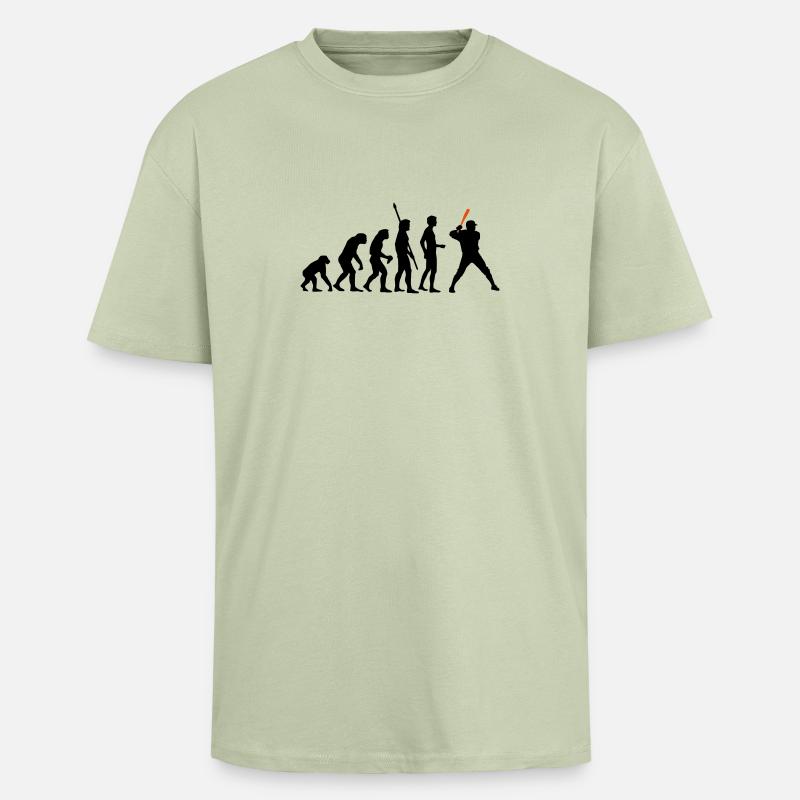 evolution_baseball_2c - Unisex Oversized Heavyweight T-shirt - soft salvia 