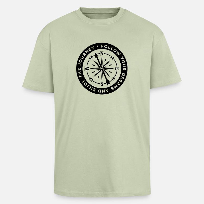 Kompass - Oversized Heavyweight Unisex T-Shirt - Leichtes Salbeigrün 