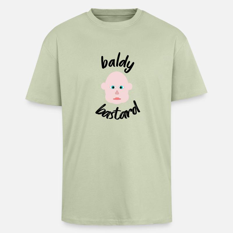 baldy Bastard - Oversized Heavyweight Unisex T-Shirt - Leichtes Salbeigrün 