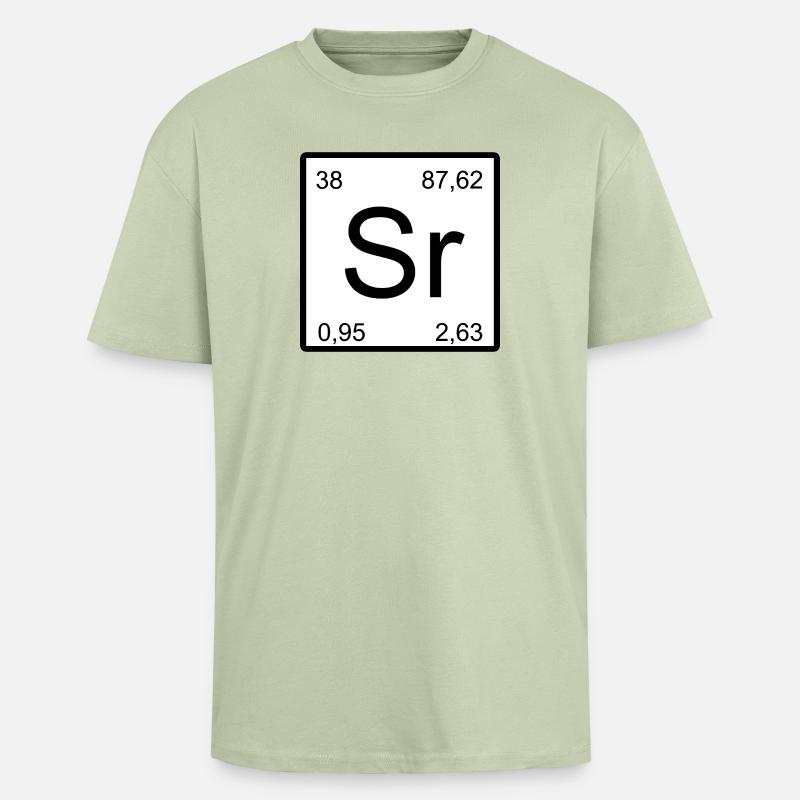 Strontium Sr Element Symbol Minimaldesign - Oversized Heavyweight Unisex T-Shirt - Leichtes Salbeigrün 