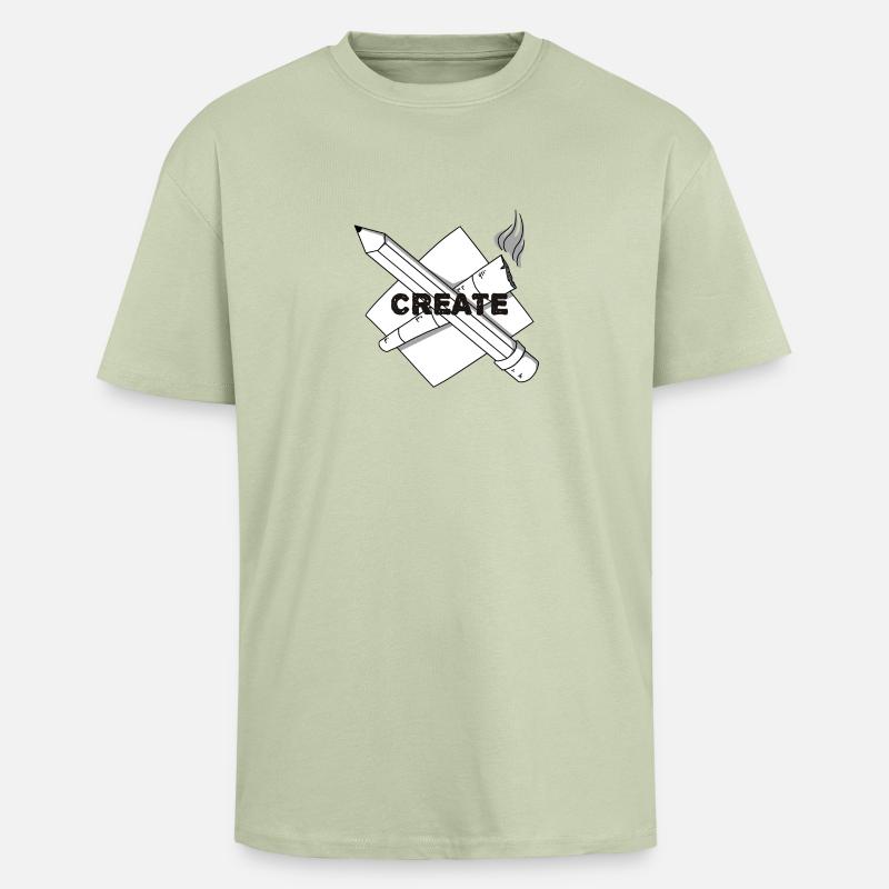 Create - Oversized Heavyweight Unisex T-Shirt - Leichtes Salbeigrün 