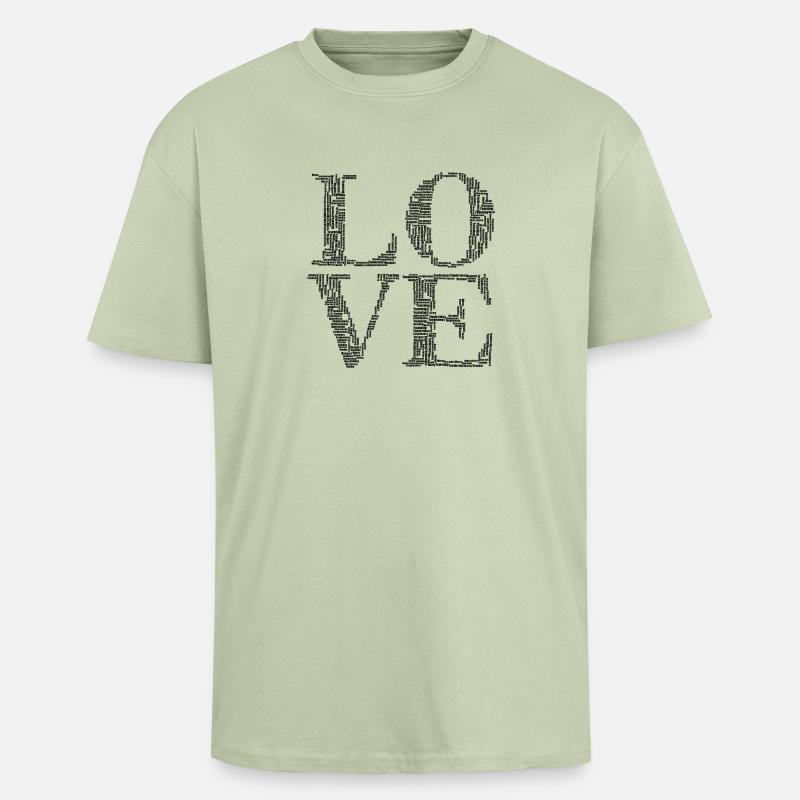 Amore e Amore - T-shirt unisex oversize pesante - verde salvia chiaro 