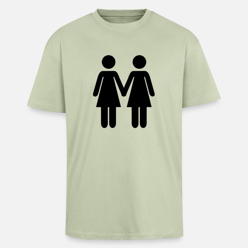Lesbisch - Oversized Heavyweight Unisex T-Shirt - Leichtes Salbeigrün 
