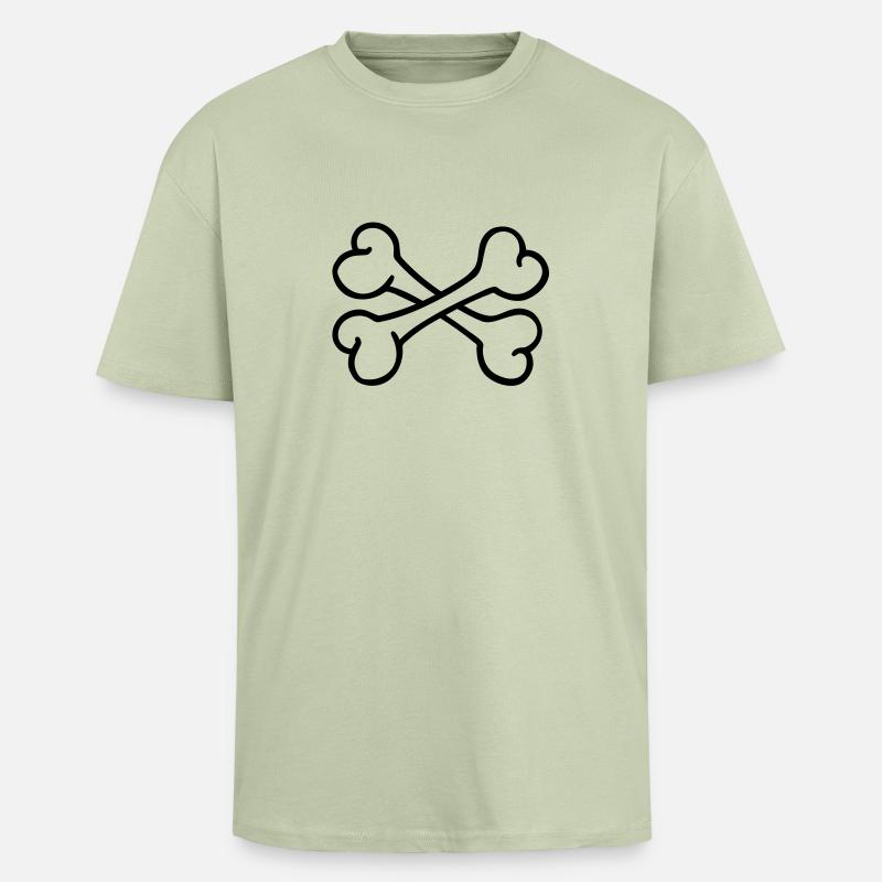 Knochen - Oversized Heavyweight Unisex T-Shirt - Leichtes Salbeigrün 