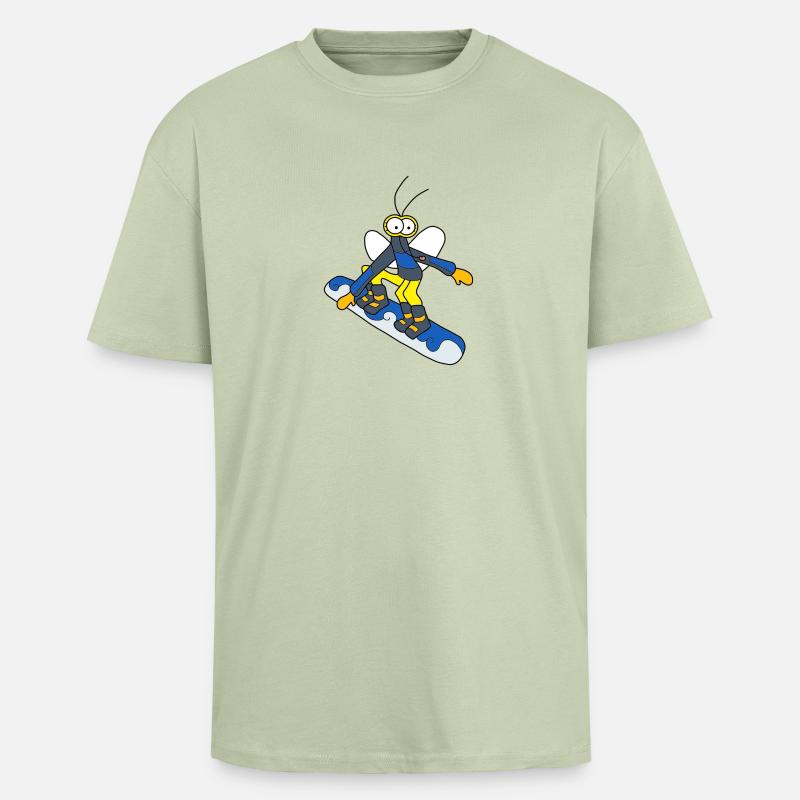 Đến Wana Snowboarding - Junge - Oversized Heavyweight Unisex T-Shirt - Leichtes Salbeigrün 
