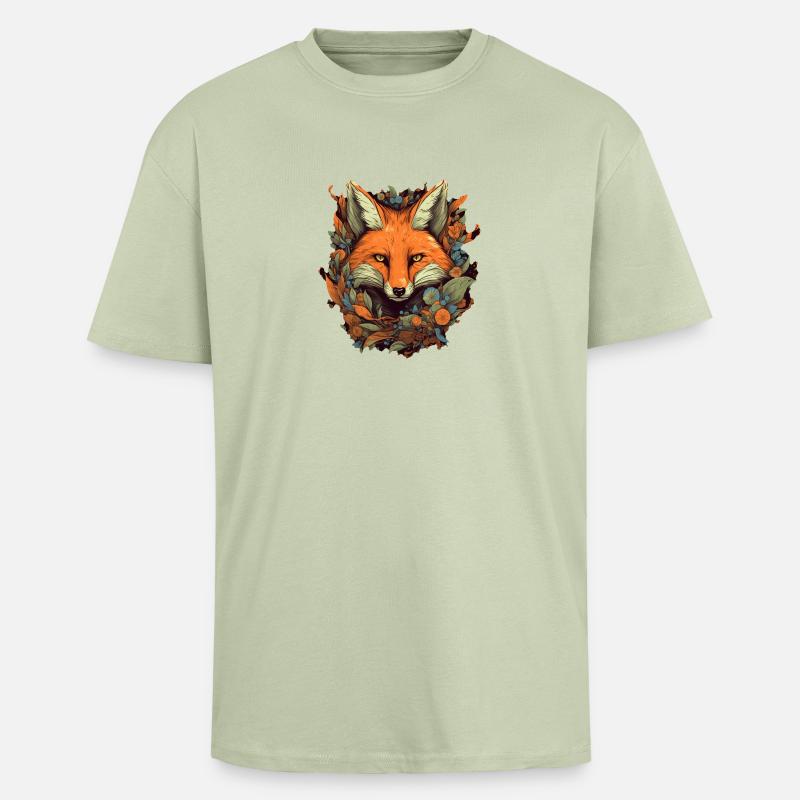 Fuchs - Oversized Heavyweight Unisex T-Shirt - Leichtes Salbeigrün 