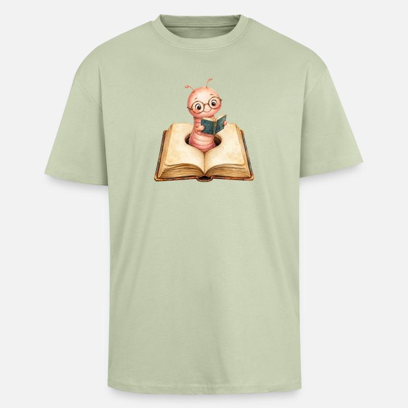 Bookworm - Unisex Oversized Heavyweight T-shirt - soft salvia