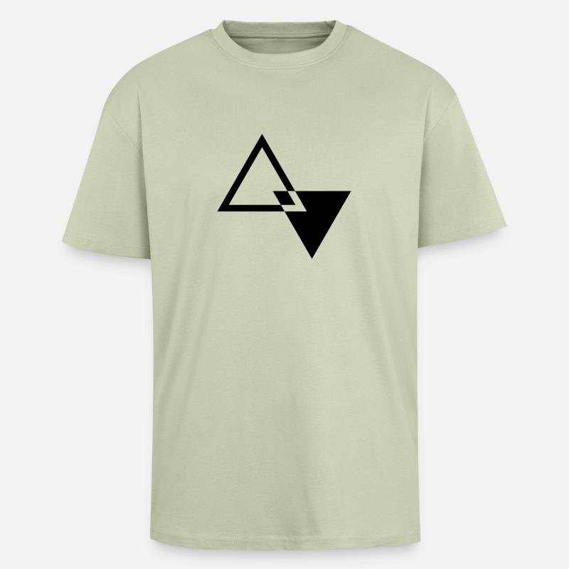 MODERN TRIANGLE SHAPE - Oversized Heavyweight Unisex T-Shirt - Leichtes Salbeigrün 