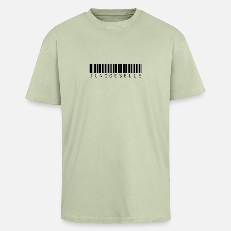 Célibataire Barcode - T-shirt unisexe oversize épais - vert sauge léger 