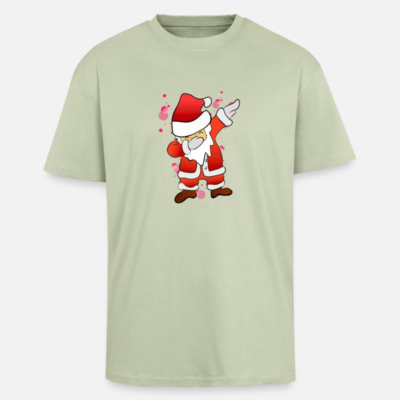 Dabbing Nikolaus - Oversized Heavyweight Unisex T-Shirt - Leichtes Salbeigrün 