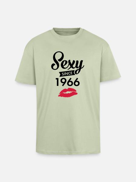 Sexy Since 1966 - Oversized Heavyweight Unisex T-Shirt - Leichtes Salbeigrün