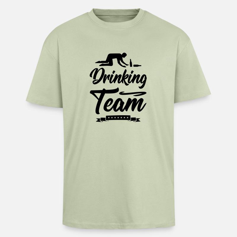 drinking team design - Oversized Heavyweight Unisex T-Shirt - Leichtes Salbeigrün 