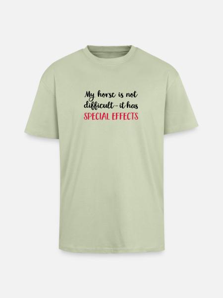 Pferde - Oversized Heavyweight Unisex T-Shirt - Leichtes Salbeigrün