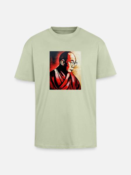 Dalai Lama - Oversized Heavyweight Unisex T-Shirt - Leichtes Salbeigrün 