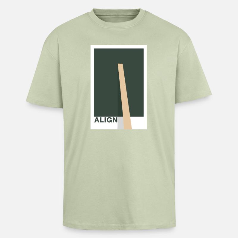 Align –  Design Statement - Oversized Heavyweight Unisex T-Shirt - Leichtes Salbeigrün 