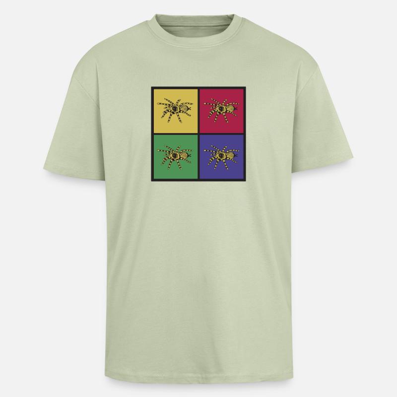 Tarentule d'araignée pop art - T-shirt unisexe oversize épais - vert sauge léger