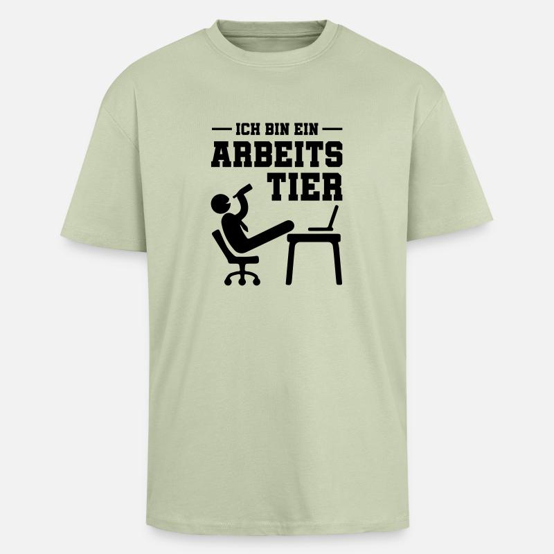 ich bin ein arbeitstier - Oversized Heavyweight Unisex T-Shirt - Leichtes Salbeigrün 