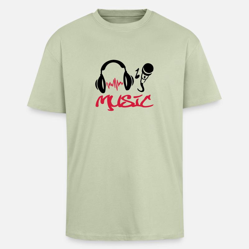 music_49 - T-shirt unisexe oversize épais - vert sauge léger