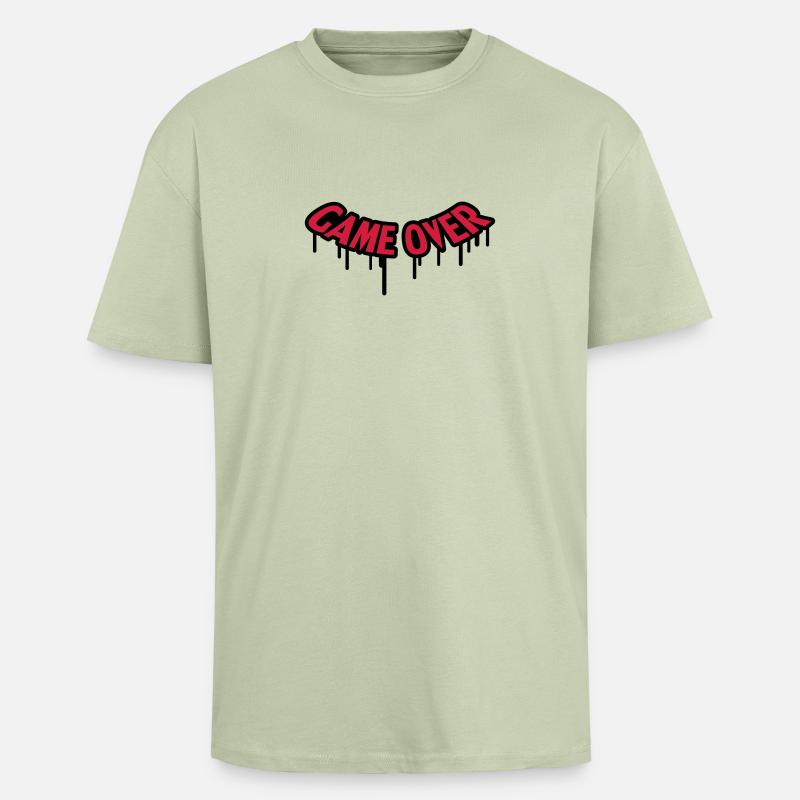 Game Over Graffiti - Oversized Heavyweight Unisex T-Shirt - Leichtes Salbeigrün 