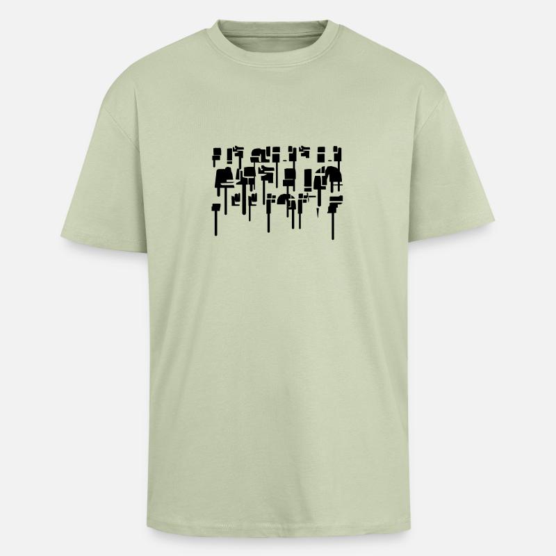 Abstraktes Graffiti - Oversized Heavyweight Unisex T-Shirt - Leichtes Salbeigrün 