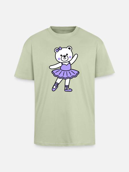 Bear ballet - Unisex Oversized Heavyweight T-shirt - soft salvia