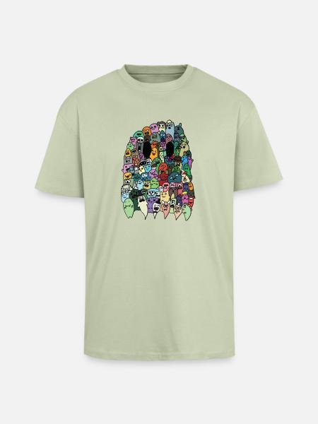 ghost - Unisex Oversized Heavyweight T-shirt - soft salvia 