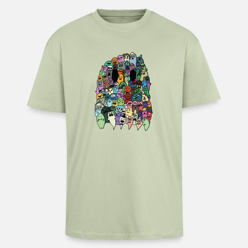 Geist - Oversized Heavyweight Unisex T-Shirt - Leichtes Salbeigrün 