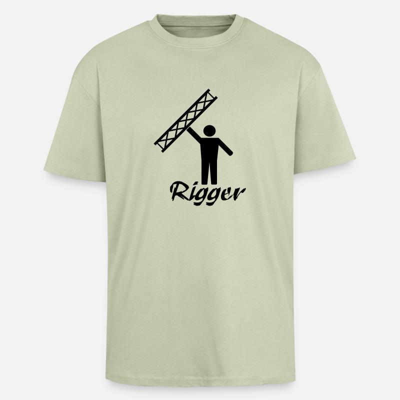 rigger - Oversized Heavyweight Unisex T-Shirt - Leichtes Salbeigrün 